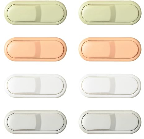 TIMJJG Cerraduras De Cajón Autoadhesivas De 8 Piezas, Cerraduras Simples para Niños, Hebillas De Protección De Seguridad para El Hogar, Adecuadas para Cajones, Gabinetes, Etc. (Multicolor).