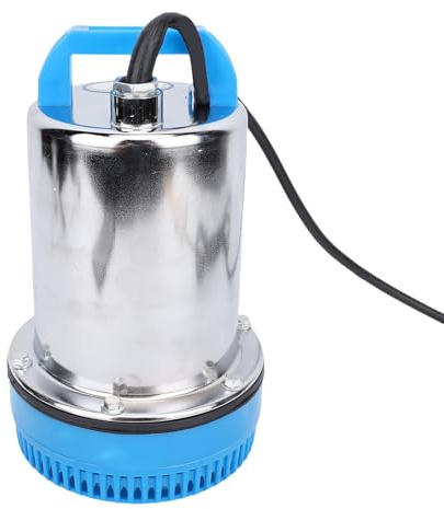FTVOGUE Bomba Sumergible de 12 V, Acero Inoxidable, 180 W, Elevación Alta con Interruptor de Flotador Automático para Drenaje de Sótano de Estanque de Piscina