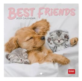 Legami - Calendrier 2027 Mural, Best Friends, 12 Mois, 18 x 18 cm