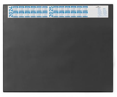 Durable Schreibunterlage (mit Vollsichtplatte und Kalender, 650 x 520 mm) 1 Stück, dunkelblau, 720407