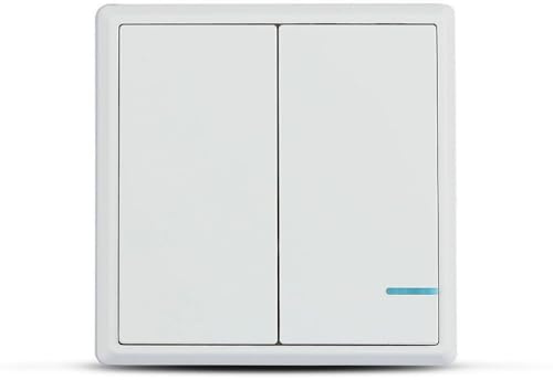 Interrupteur sans fil à double bouton avec capteur couleur blanc IP54