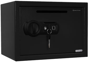 Genie Hand | Cassaforte Elettronica di Deposito con Impronta Digitale a Muro e da Armadio Piccola Cassetta di Sicurezza con Chiave Biometrica Serratura B-Class e Sistema Anti Bounce per Soldi