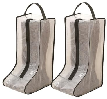 Lot de 2 Sacs de Rangement Portables pour Bottes Courtes et Hautes, Protection et Housse Transparente de Chaussures pour Voyage et Sport