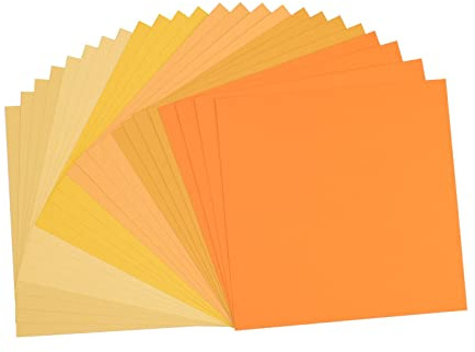 Vaessen Creative Scrapbook kartong papper kanvas textur, gul, 30 x 30 x 0,7 cm
