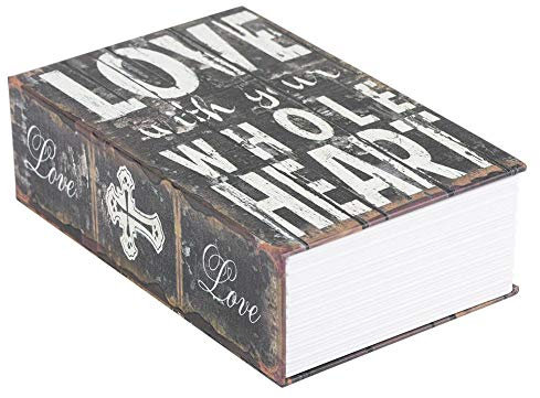 ASHATA Caja de Seguridad en Forma de Libro,Caja de Almacenamiento Creativa Vintage,Caja de Seguridad para Colección de Joyas de Dinero con Cerradura de Combinación de Metal((LOVE))