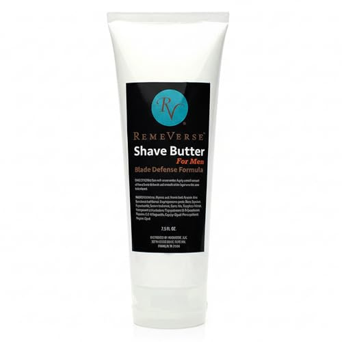 Remeverse Shave Butter for Men - Non-Foaming Shaving Butter Smooth Shave-Softens Hair and Forms Protective Barrier - Helps with Razor Burn, Nicks, and Ingrown Hairs-Spearmint Scent-7.5 ounces