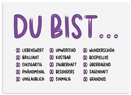 Nastami Postkarte DU BIST ... Geschenk Freundin Postkarte Du bist toll