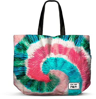 Oh My Pop! Voyage-Bolsa de la Compra Shopping FAN Horizontal, Negro, 46 x 35 cm