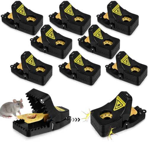 flintronic Rat Trap, 8 PCS Trampas para Ratones, Juego de Trampa para Ratones con Cebo, Trampas para Rata,Trampa Reutilizable para Ratón, para del Hogar/Ático/Garaje/Interiores y Exteriores
