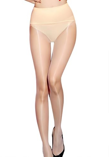 HTRUIYATY Medias sin costuras para mujer Pantys transparentes de cintura alta ligeras para mujer de control