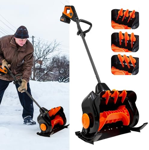 Spazzaneve Alimentato a Batteria Da 15000 Mah, Con Indicatore Di Potenza a LED, Larghezza Di Pulizia Di 41 Cm, Direzione Di Lancio Della Neve Regolabile, Adatto per Cortili, Strade, Ponti, Ecc.
