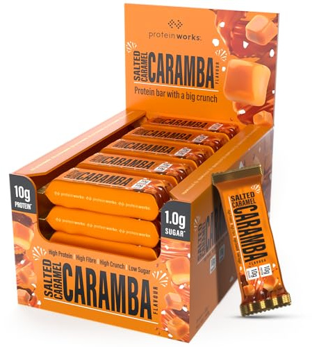 The Big Little Bar | 20 Pack, Salted Caramel Caramba Flavour, High Protein Bar, Low Sugar, High Fibre, GMO Free, Delicious Protein Snack | Protein Works