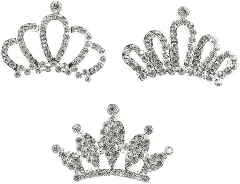 HAMPPLIES 3pcs Diadèmes de Filles en Alliage Argenté, Accessoires de Cheveux Fiables et Doux Peau, pour Anniversaires et Photographies Style Aléatoire