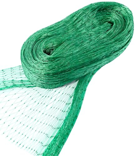 LINSOCLE Red Antipajaros 4m X 15m, Malla Anti-pájaros Verde, Red Protectora para Árboles Frutales, Cerezos y Plantas de Jardín, Protección Antibirds para Huerto, Verduras y Cultivos