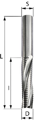 Roughing Cutter Z3 VHW End Mill Spiral Groove Cutter with 3 Cutting Edges, VHM (D=8 S=8 L=22 L=60)