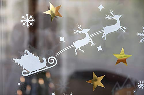 HEITMANN DECO Jul fönsterbilder – nostalgisk fönsterdekoration självhäftande – juldekoration advent (jultomte | ren)