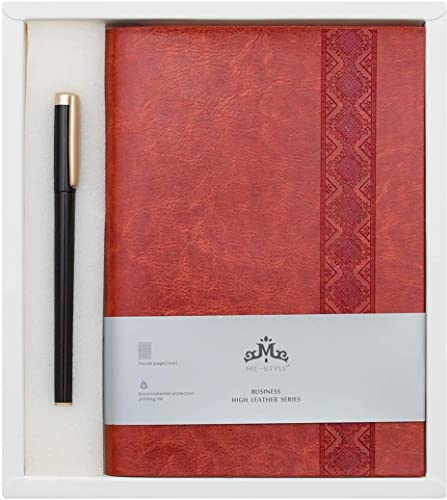 SADAN Thick Classic A5 Notebook with Pen - Vintage Travel Notebook and Pen - Journal Diary Business Daily Ideas Notepad - Christmas Birthday Gift Set for Girls Women Mum