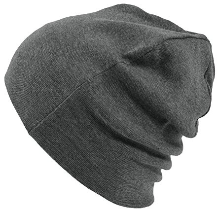CHARM Gorro para Hombre & Mujer Hecho En Japón de Algodon Organico Gorros De Punto Sombrero Invierno Verano Gris Oscuro L
