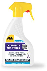 Algacid, Detergente Anti-Verdin Para Exteriores, Ideal Para Piedra, Barro, Ladrillo Cara Vista, Barro, Gres Extrusionado, Paredes Pintadas, Hormigón, 500ml