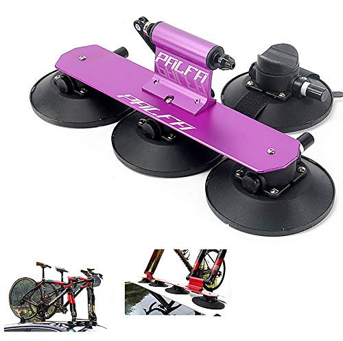 Yajun Porte Velos Voiture Ventouse Support à Vélo Toit-Top Alliage D’Aluminium Transportant Porte Bagages Mount Pièces De Vélo,Purple-1