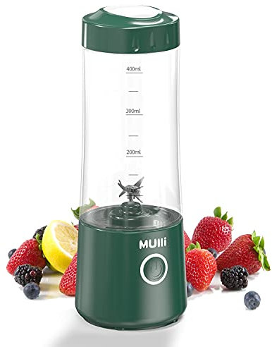 Mulli Tragbarer Mixer, USB-C wiederaufladbarer persönlicher Mixer für Smoothie und Shakes, Mini-Mixer mit sechs Klingen für Babynahrung, Reisen, Fitnessstudio
