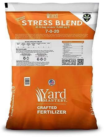 7-0-20 Summer Lawn and Turf Stress Granular Fertilizer Blend (with Bio-Nite 45lb Bag - Covers 15,000 Square Feet - 7% Nitrogen - 3% Iron - 20% Potash - Safe for All Lawns - Apply All Year Round