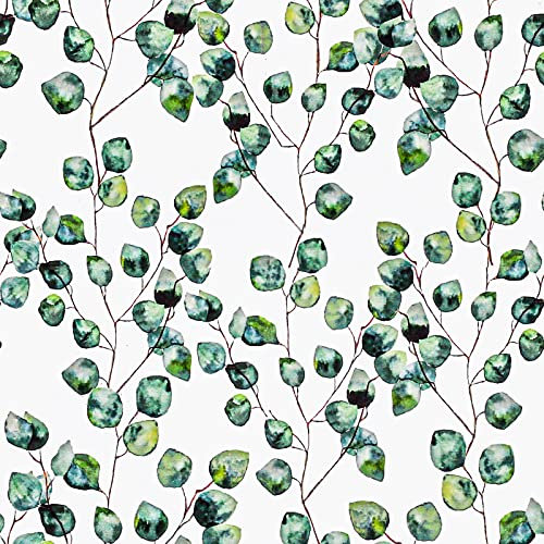 VaryPaper Papel Pintado Hojas Eucalipto Papel Flores Autoadhesivo Pared Selva Tropical Acuarela Murales Decorativos Pared Papel Adhesivo Cocina Muebles Armarios Dormitorio Papel Tapiz Salon 45cm×3m