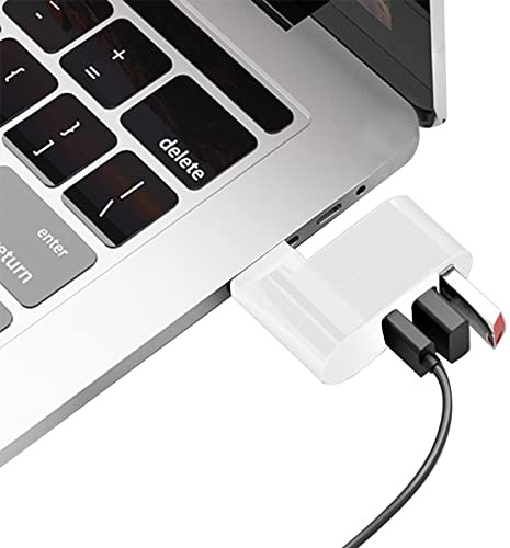 Hub USB delgado, divisor USB portátil de 5 V, base de concentrador USB giratoria de 500 mA, base de concentrador de PC de 180 grados, conector USB de 3 puertos para laptop, PC o portátil