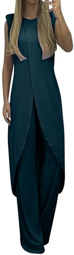 Mono elegante para mujer, 2 piezas, sin mangas, traje de pantalón ajustado a la figura, cárdigan de manga larga + pantalones de pierna ancha, ropa de salón, boda, dama de honor, fiesta, traje de