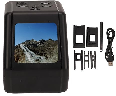 Film and Slide Scanner, Convert 135 126 110 8mm Slides to 12MP JPG Digital Photo Negative Scanner with High Fidelity Image, Fast Scanning and Multiple Film Size Options