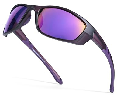 Myiaur Women Sports Sunglasses for Running Cycling UV400 Protection Polarized Lens Lightweight Wrap Around Design M8140