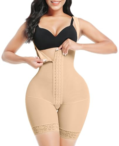 FeelinGirl Dam Shapewear Vest Öppen Byst- Body Shaper Magkontroll Hög Midja Formande Underkläder med Krok Formskläder