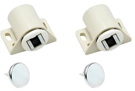 2 cierres magnéticos para puertas – Imanes para armarios, cajones, puertas, caravanas, barcos – Cierre magnético para puerta – Imán para tope de cajón – Fuerza de sujeción 8 kg – Juego de 2 unidades