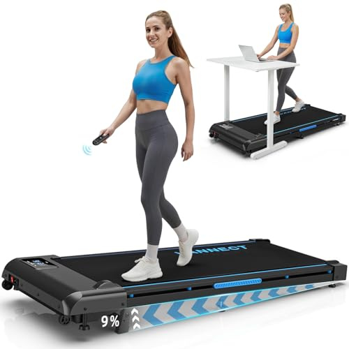 Tapis de Marche, VANNECT Tapis de Course Amélioré 4 en 1 Pliable avec Pente 9% réglable, 1-10 km/h Walking Pad avec Écran LED, Télécommande, Silencieux Moteur 2.75HP, sans Montage, Capacité 150 kg