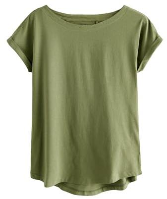 NEXT Femme T-Shirt à Mancherons Vert Olive M