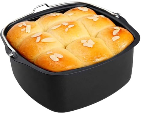 Moule À Pâtisserie Pour Friteuses À Air | 7/8 Pouces Plat À Gâteau Carré En Acier D'aluminium | Moule À Gâteau Carré | Moules Gateau Air Fryer AntiadhéSif, Avec Poignée, Accessoire Airs Fryer
