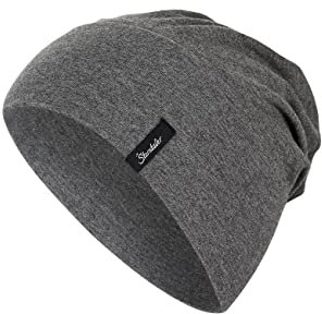 Sterntaler OCS Beanie Melange – Unisex Baby Mütze aus Melange-Singlejersey (Bio) – weiche Kopfbedeckung mit zwei Tragevarianten – lässige Übergangsmütze für Babys & Kinder – asphalt, Gr. 57