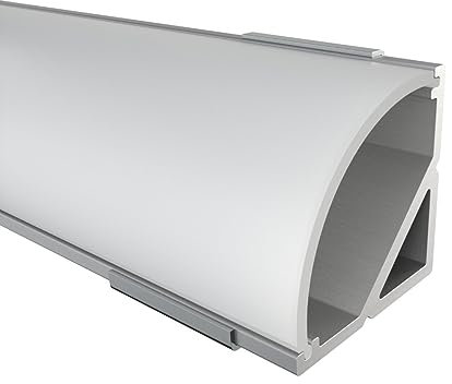 Alumino | LED Aluminiumprofil Eloxiert | 200 cm | Eckprofil | Opale Abdeckung | für 12 mm LED-Streifen | Weser