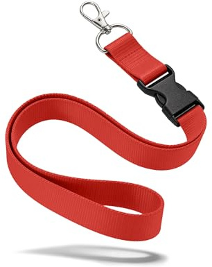 Kandinsky Schlüsselbänder Lanyards, Rot, 25 Stück, 25mm, 90cm | mit Steckschnalle, geeignet für Messen, Events und Veranstaltungen, ideal für Ausweishüllen, Skipass, Impfausweis