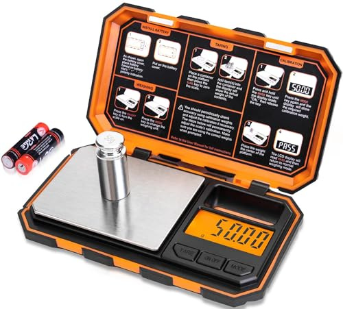 Fuzion Digital Pocket Scale, 200g x 0.01g, 6 Units Conversion Mini Scale with LCD Display, Tare Function for Food, Jewelry, Medicine, Coffee (Battery Included)