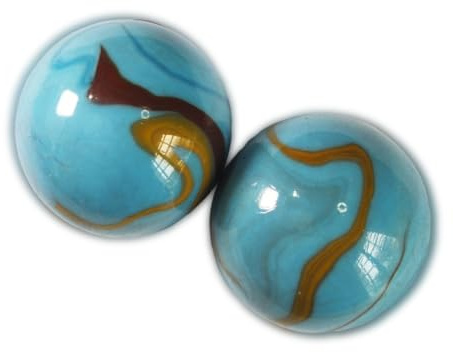 mesbilles 2 Billes Mammouths Planète-Terre - Bille en Verre 50 mm