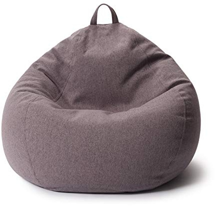 Lumaland Comfort Line Sittsäck, beanbag för inomhus, 90 x 110 x 50 cm, med över 1,9 miljoner justerbara EPS-pärlor, mjuk och bekväm golvkudde, fåtölj för barn och vuxna, 250 liter volym (mörkgrå)