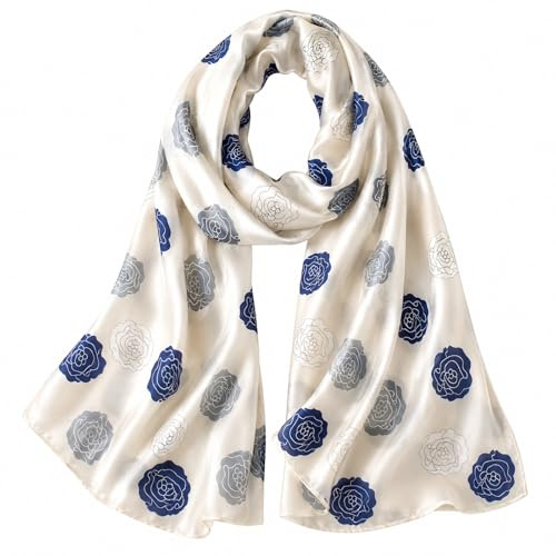 MAIRY Silk Scarfs for Women UK Large Satin Neck Scarf Fashion Sunscreen Stole Shawls Lightweight Long Wraps Ladies Scarves - 180191
