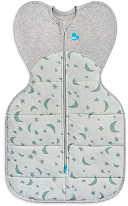 Love To Dream Swaddle Up, Neugeborene 2.2–3.8 kg, Olive Moonlight, 3.5 Tog, Für 14–16°C, Maschinenwaschbar, Doppelter Reißverschluss