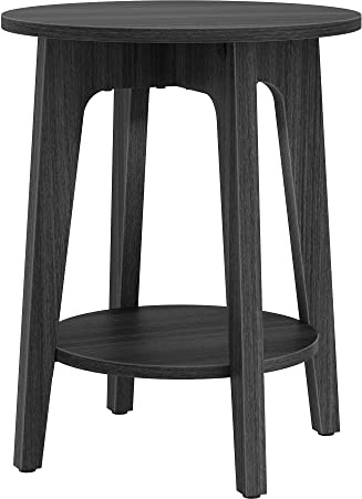 VASAGLE Table d'Appoint, Table de Chevet pour Petits Espaces avec Étagère Inférieure, Salon, Style Moderne, Noir LET283T22
