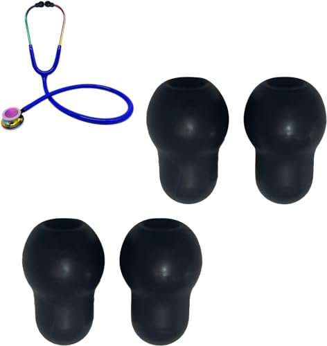 Stethoscope Ear Tips Replacement for Littmann Stethoscopes Compatible with MDF Stethoscope Ear Pieces Classic 3 Cardiology 3 & Cardiology 4,Cardiology III & IV & Littmann Stethoscope Parts(black)