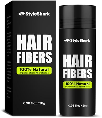 StyleShark Hair Fiber Powder (28g) - Premium Thickening Formula for Hairpiece Filler, Increasing Hair Density and Instant Volume, Styling Powder for Women & Men (Auburn)