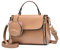 FOLOVEYA Damen Handtasche Elegante Umhängetasche PU Leder Kleine Henkeltasche Mode Schultertasche Mehreren Innentaschen mit Katze Geldbörse für Arbeit Reise Shopping Dating Khaki
