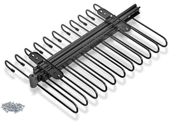 Emuca - Pull-Out Trouser Rack, 11 rods, Full Extraction Guides, Steel, Titanium
