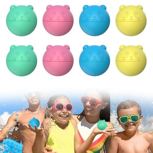 Bombe a eau réutilisable, 8Pcs Bombe à Eau Réutilisable, Ballon d'eau en Silicone, Jouet d'extérieur, Fête d'été à la Piscine, Piscine